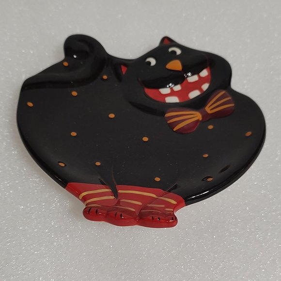 Halloween Plate - Grinning Black Cat - One Hundred 80 Degrees - Picture 2 of 3